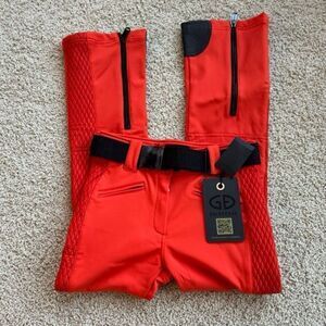 GOLDBERGH pippa Brooke belted quilted flared ski pants Orange US 10 NWT